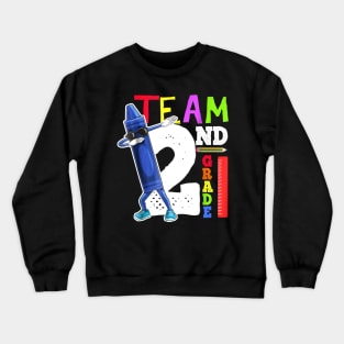 Dabbing Crayon Team Second Grade Back to School Shirt Kids Crewneck Sweatshirt